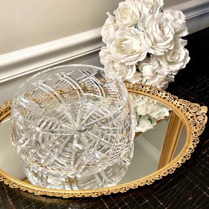Absolutely Brilliant vintage Crystal centerpiece bowl .