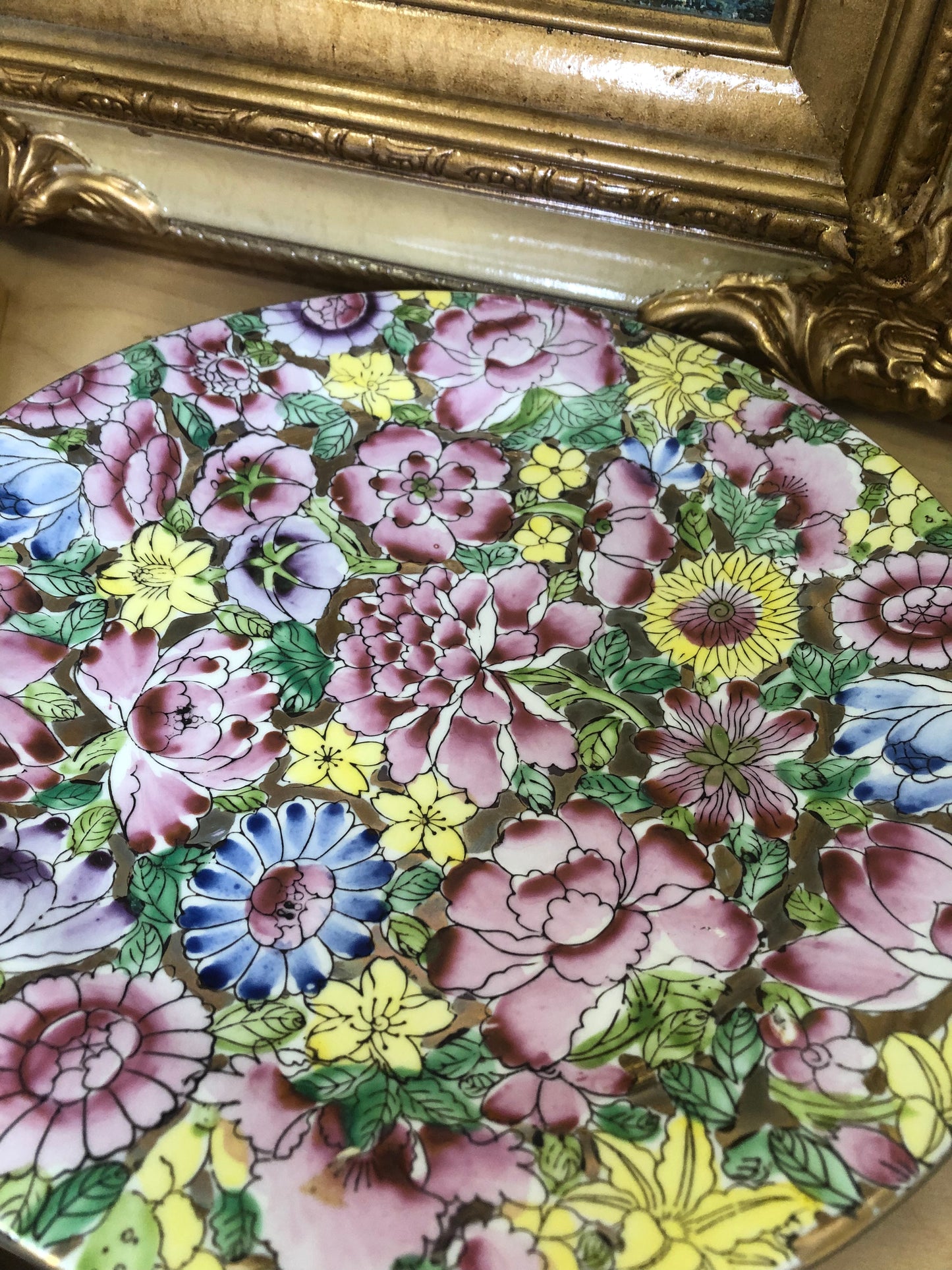 Vintage Mille Fleurs Plate - Excellent Condition!