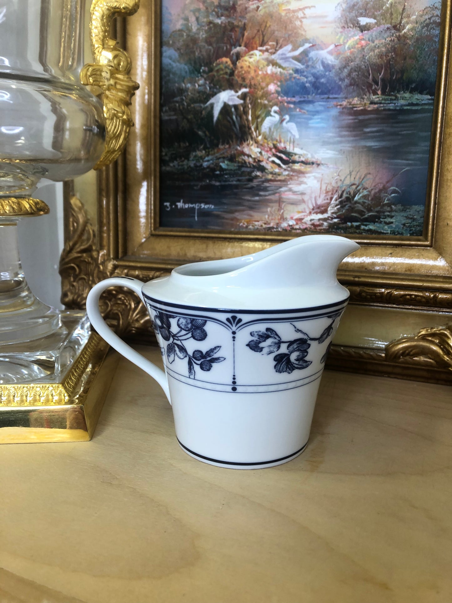 Waterford Blue and White Creamer- Pristine!