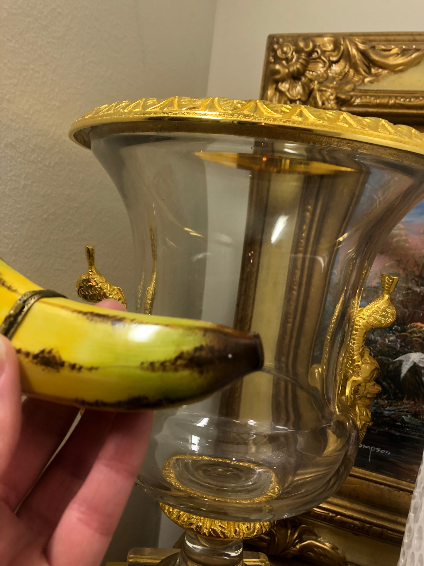 Vintage Limoges Banana Trinket Box - Signed
