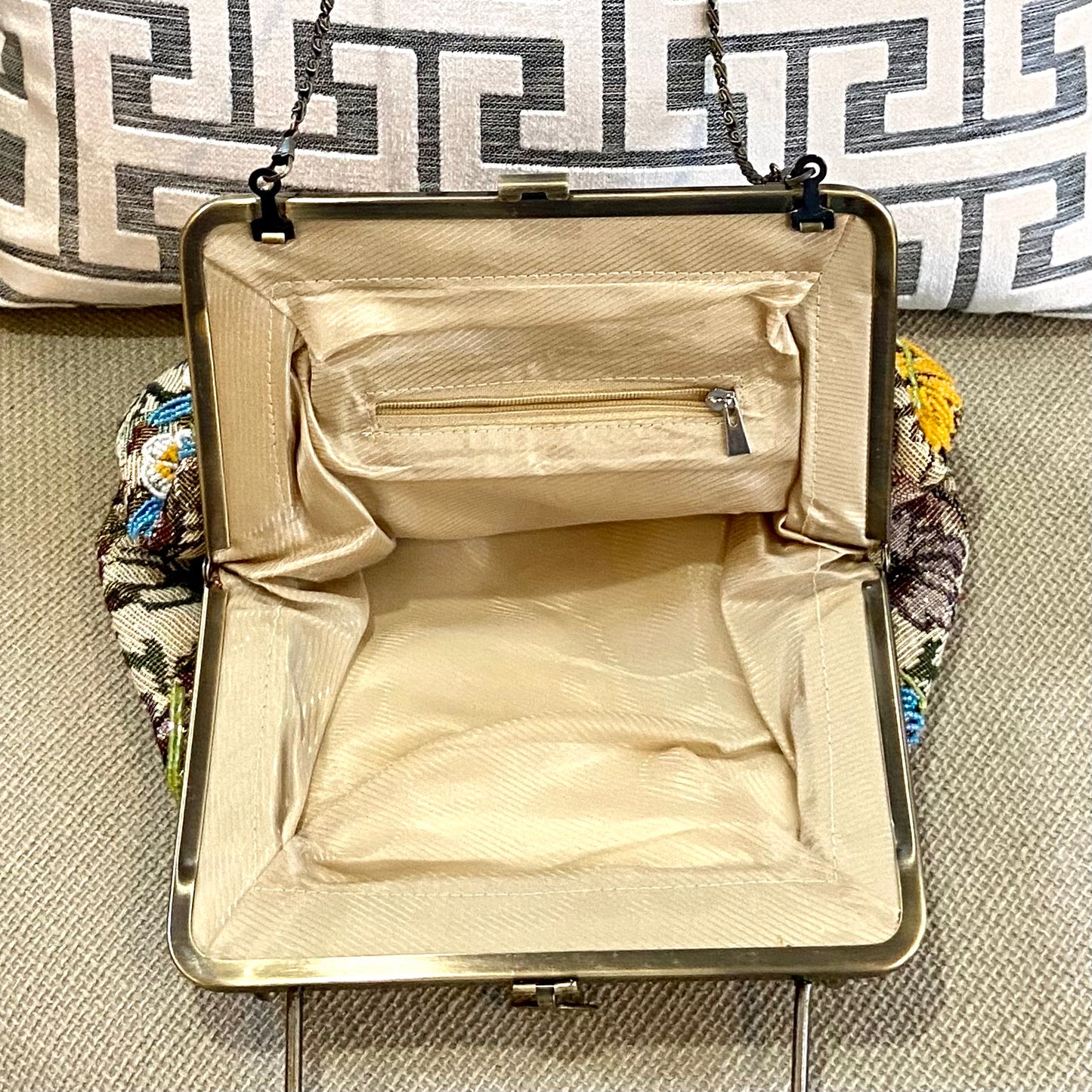 Fabulous vintage beaded handbag sachel plus crossbody Statement bag.